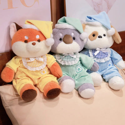 Cozy Bedtime Fox, Koala, and Dog Plushies for Dreamy Pajama Parties!