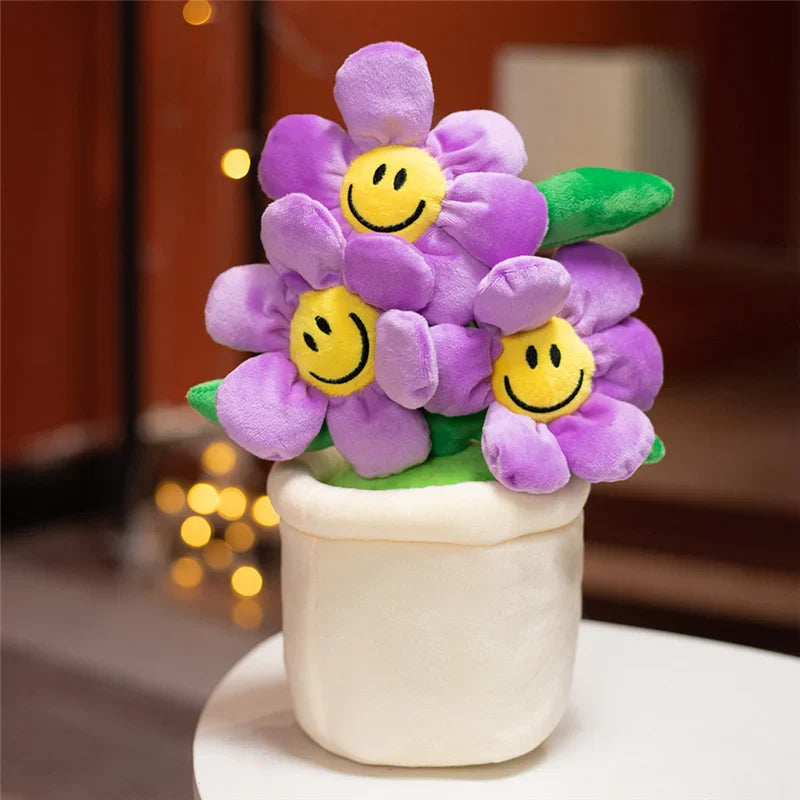 Cheerful Sunflower Plush Flowerpot Companion