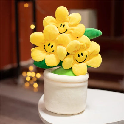 Cheerful Sunflower Plush Flowerpot Companion
