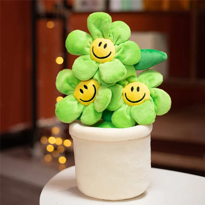 Cheerful Sunflower Plush Flowerpot Companion