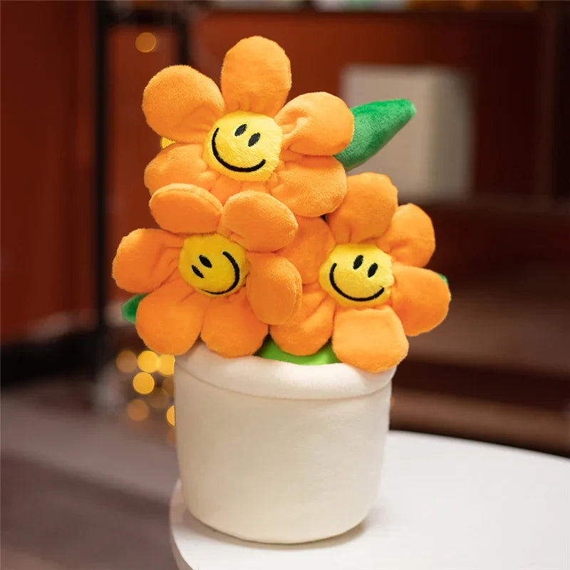 Cheerful Sunflower Plush Flowerpot Companion