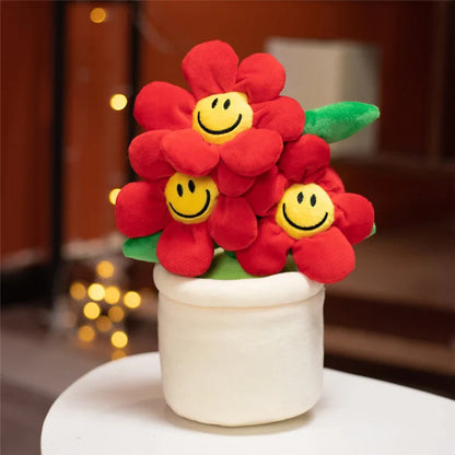 Cheerful Sunflower Plush Flowerpot Companion