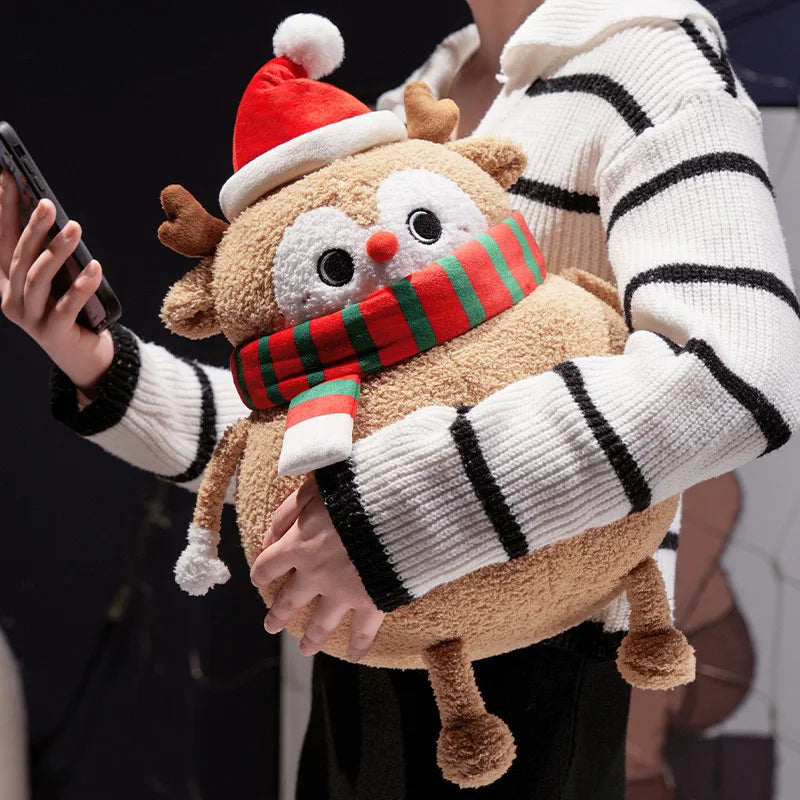 Adorable Plushies: Chubby Christmas Tree, Reindeer, Santa, and Snowman!