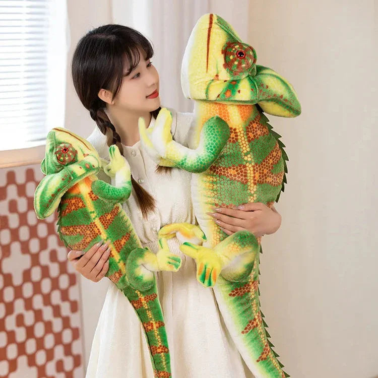 Extra-Large Plush Green Chameleon Companion
