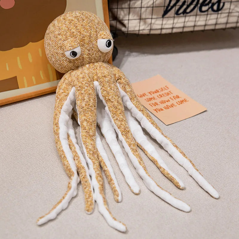 Adorable Pink and Brown Plush Octopus - Funny and Cuddly!
