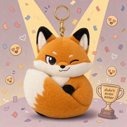 The Accidental Favorite fox plush keychain charm