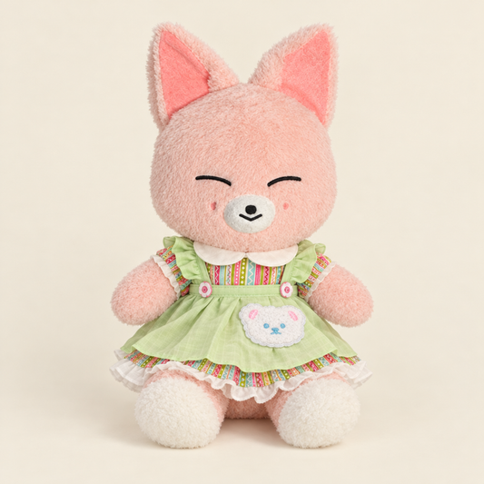 Green Gingham Pinafore Dress for 40-50cm Teddy Bear