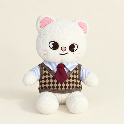 Preppy Outfit Set – Argyle Vest & Tie – for 40-50cm Teddy Bear