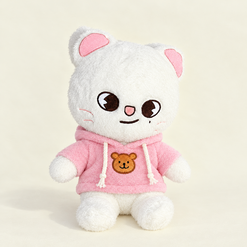 Bear Patch Hoodie – Pink – for 40-50cm Teddy Bear