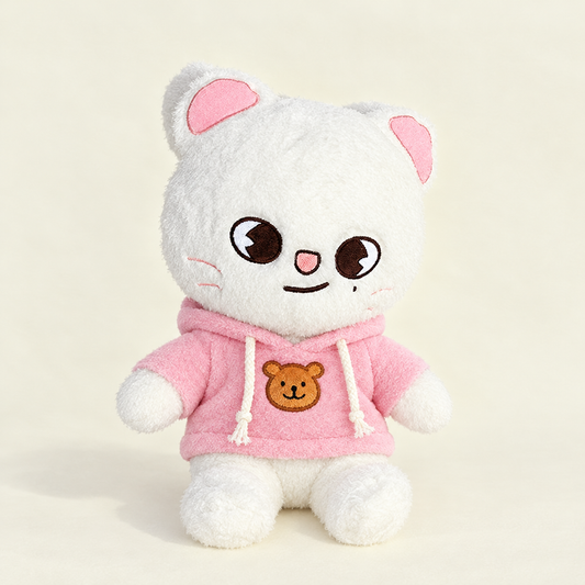 Bear Patch Hoodie – Pink – for 40-50cm Teddy Bear