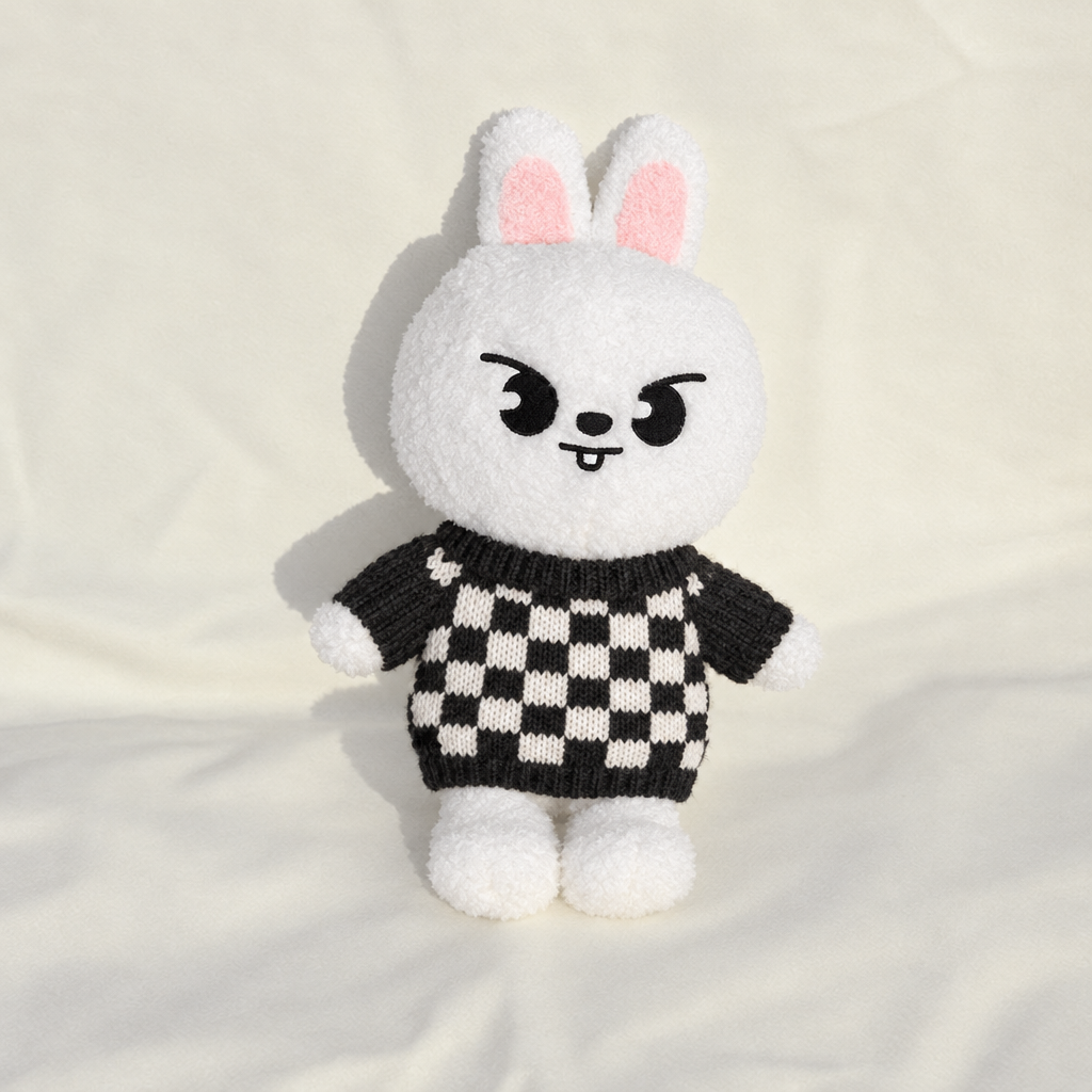 Patterned Knit Sweater – Checkerboard – for 40-50cm Teddy Bear