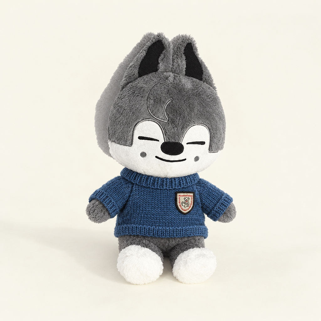 Crest Knit Sweater – Blue – for 40-50cm Teddy Bear