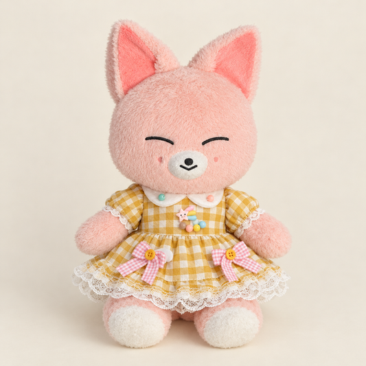 Yellow Gingham Lolita Dress for 40-50cm Teddy Bear