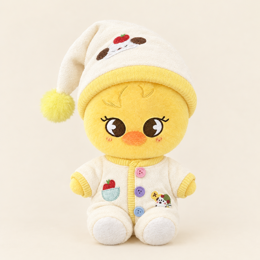 Apple Pajamas & Nightcap for 10cm Plush