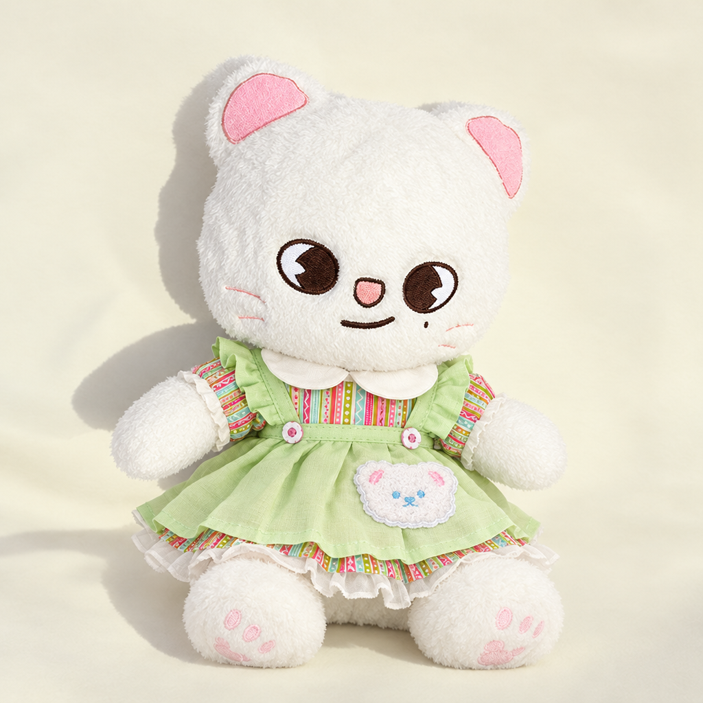 Green Gingham Pinafore Dress for 40-50cm Teddy Bear