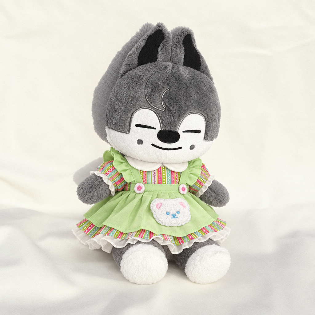 Green Gingham Pinafore Dress for 40-50cm Teddy Bear