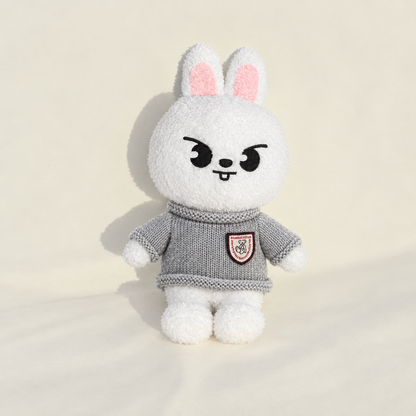 Crest Knit Sweater – Grey – for 40-50cm Teddy Bear