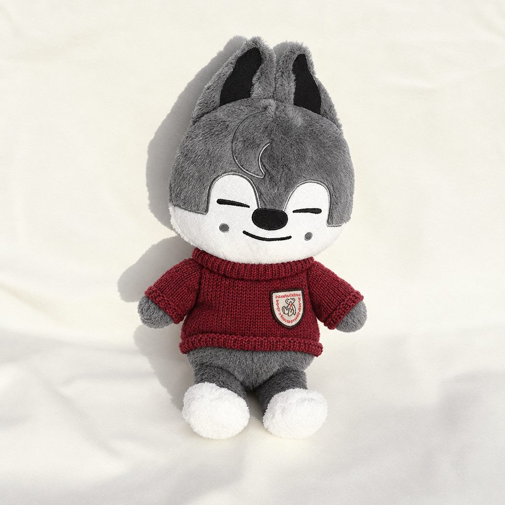 Crest Knit Sweater – Burgundy – for 40-50cm Teddy Bear