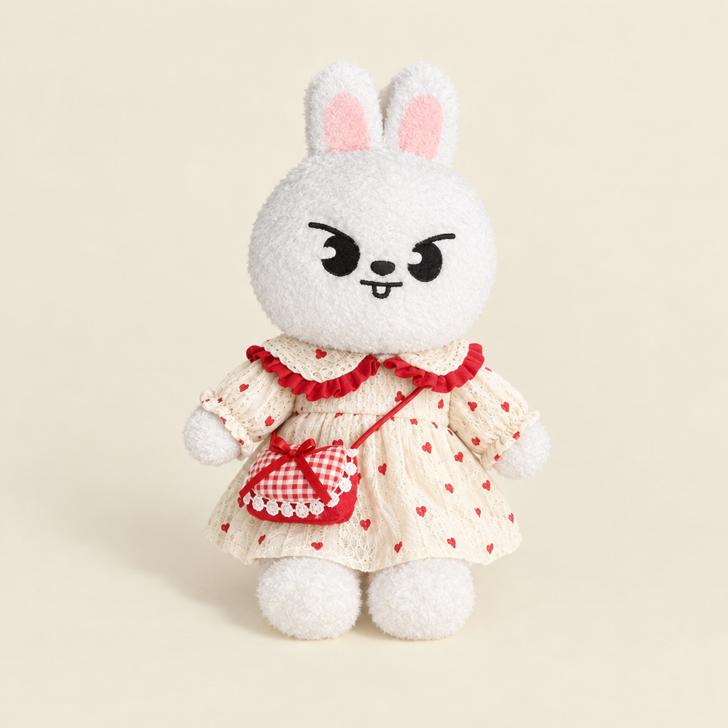 Preppy Outfit Set – Heart Dress & Bag – for 40-50cm Teddy Bear