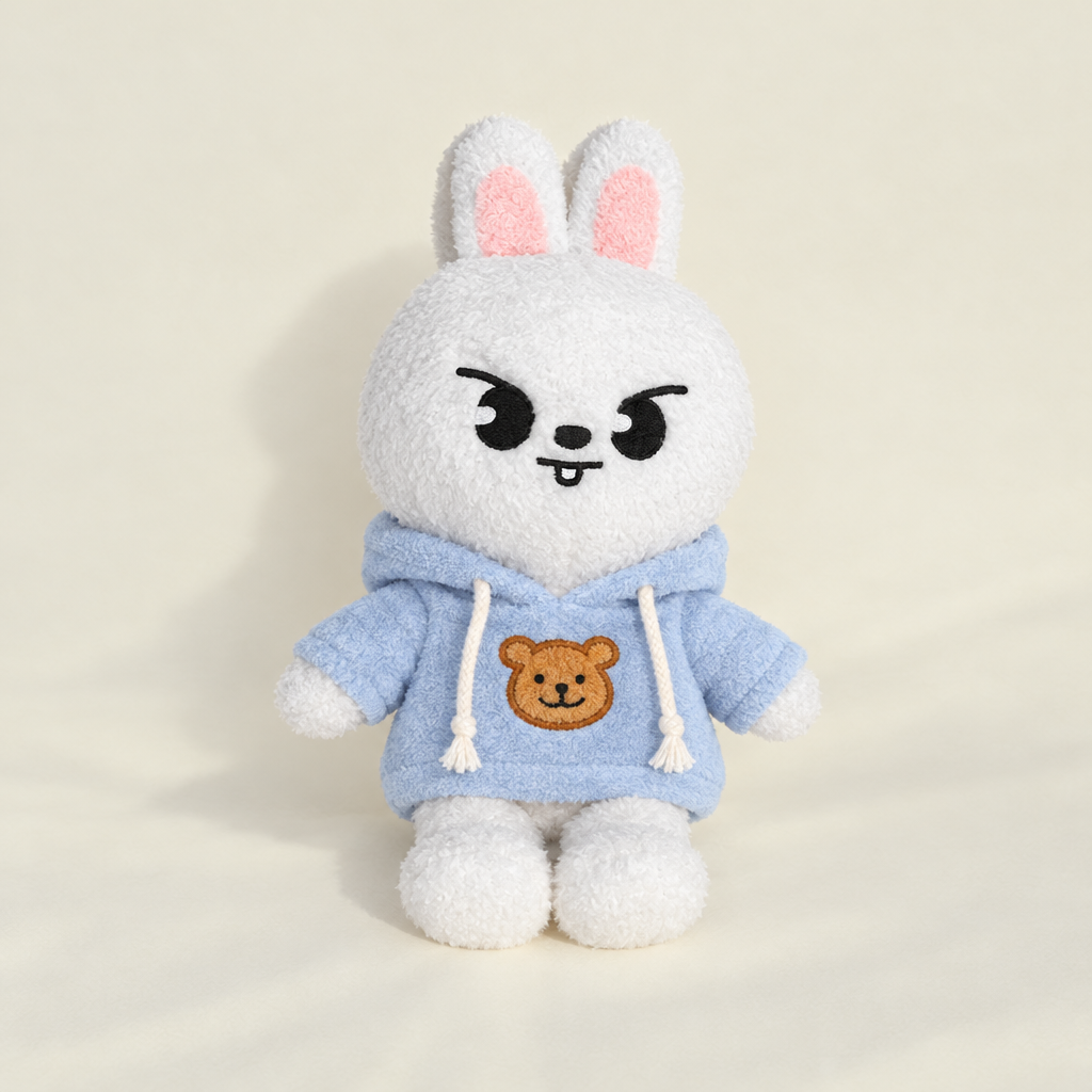 Teddy Bear Dressing - Bear Patch Hoodie - Light Blue