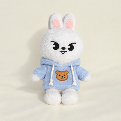 Bear Patch Hoodie – Light Blue – for 40-50cm Teddy Bear