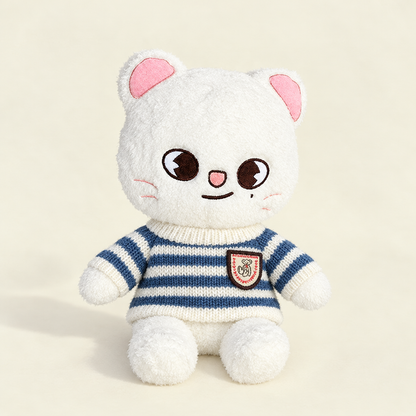 Crest Knit Sweater – Navy Stripe – for 40-50cm Teddy Bear