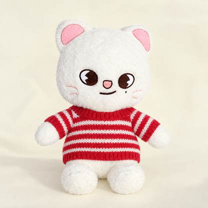 Patterned Knit Sweater – Red Stripe – for 40-50cm Teddy Bear