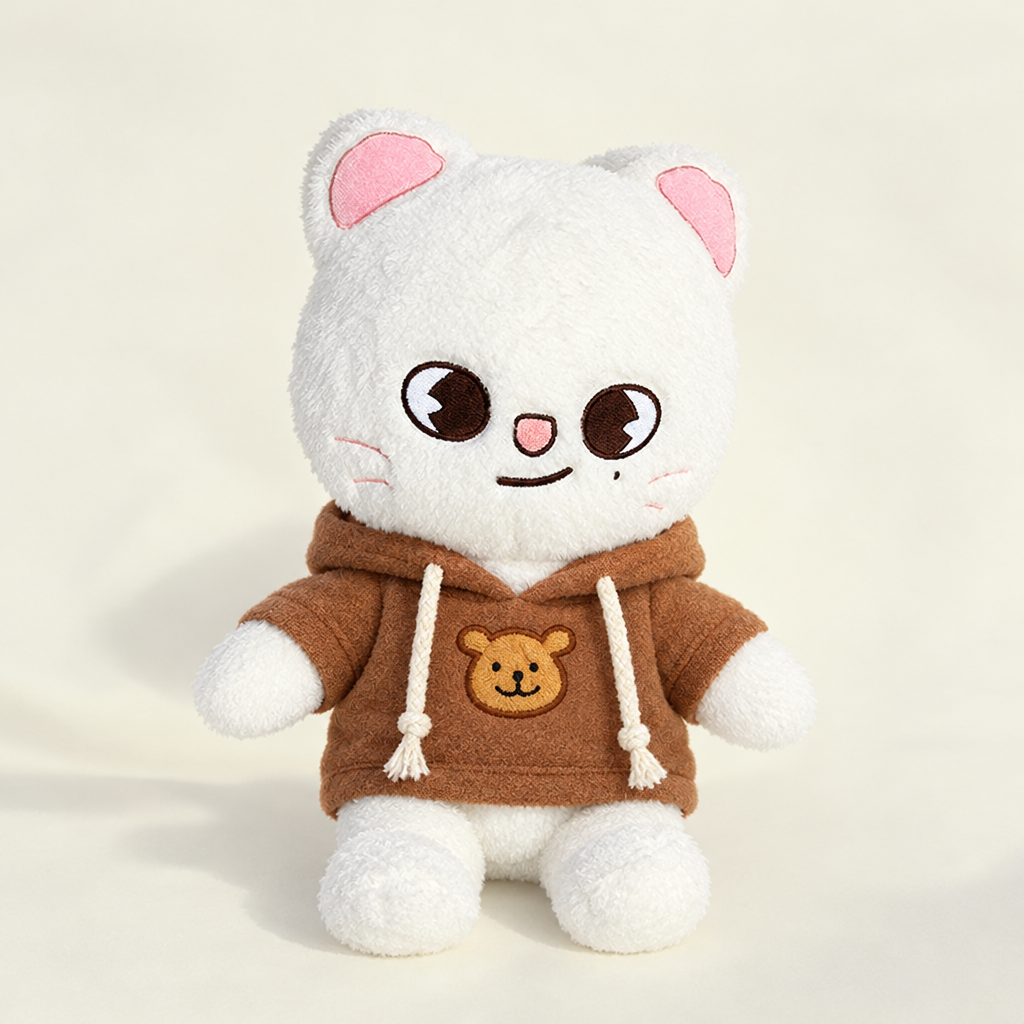 Bear Patch Hoodie – Brown – for 40-50cm Teddy Bear