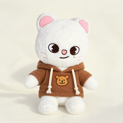 Bear Patch Hoodie – Brown – for 40-50cm Teddy Bear