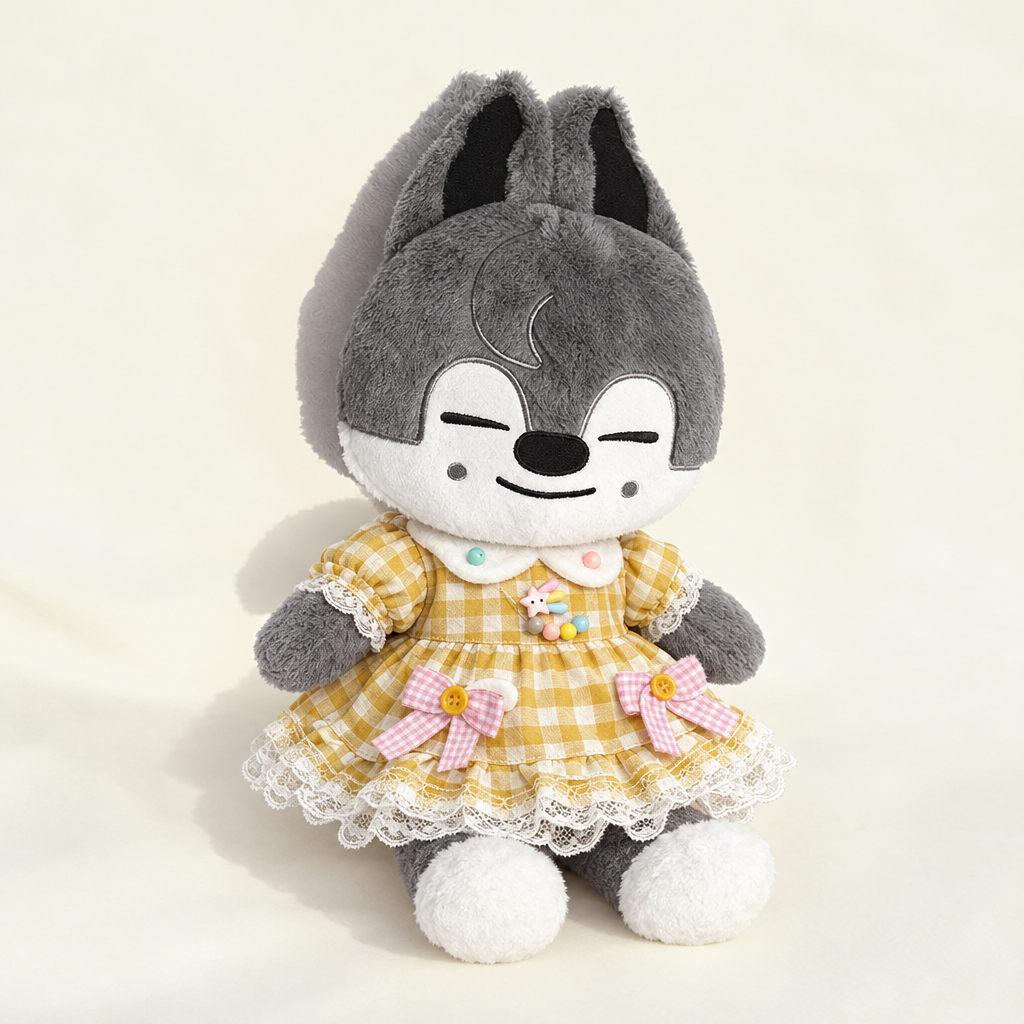 Yellow Gingham Lolita Dress for 40-50cm Teddy Bear