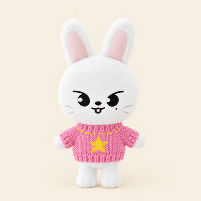 Cozy Knit Sweater – Pink Star – for 10cm Plush