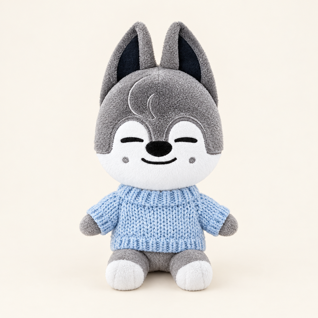 Cozy Knit Sweater – Baby Blue – for 10cm Plush
