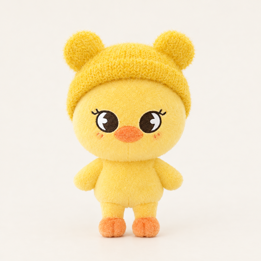 10cm Plush Dressing - Bear Ear Knit Beanie - Yellow