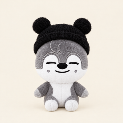 [NEW] Bear Ear Knit Beanie for 10cm Plush
