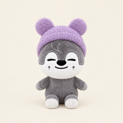 10cm Plush Dressing - Bear Ear Knit Beanie - Lilac