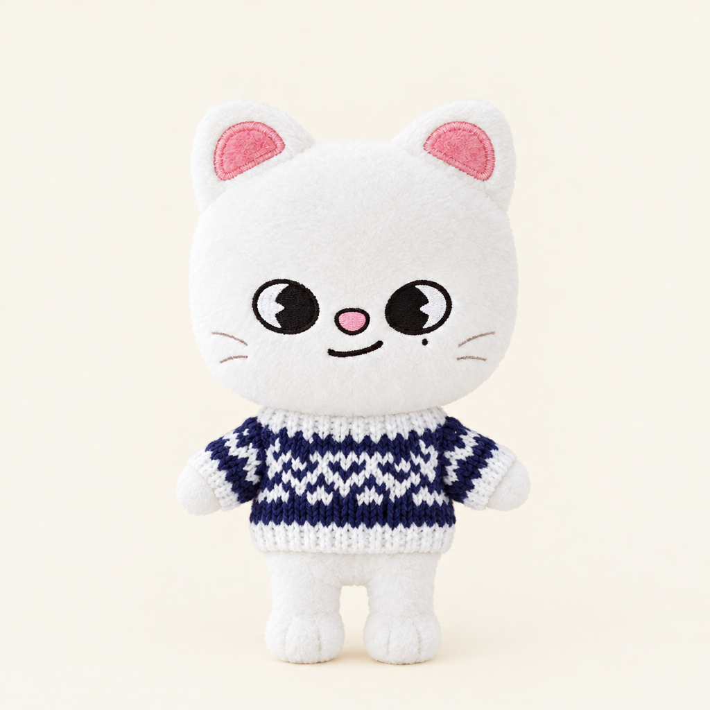 Cozy Knit Sweater – Navy Nordic – for 10cm Plush