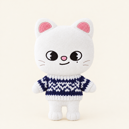 Cozy Knit Sweater – Navy Nordic – for 10cm Plush
