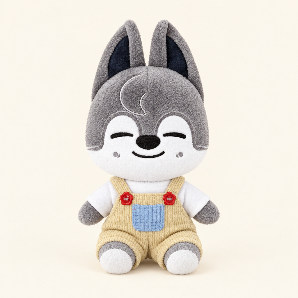 10cm Plush Dressing - Cute Overalls - Beige