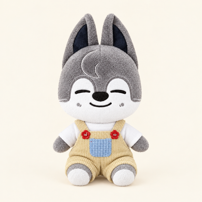10cm Plush Dressing - Cute Overalls - Beige