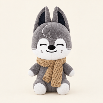 10cm Plush Dressing - Mini Knit Scarf - Camel
