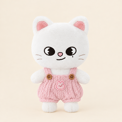 10cm Plush Dressing - Cute Overalls - Pink