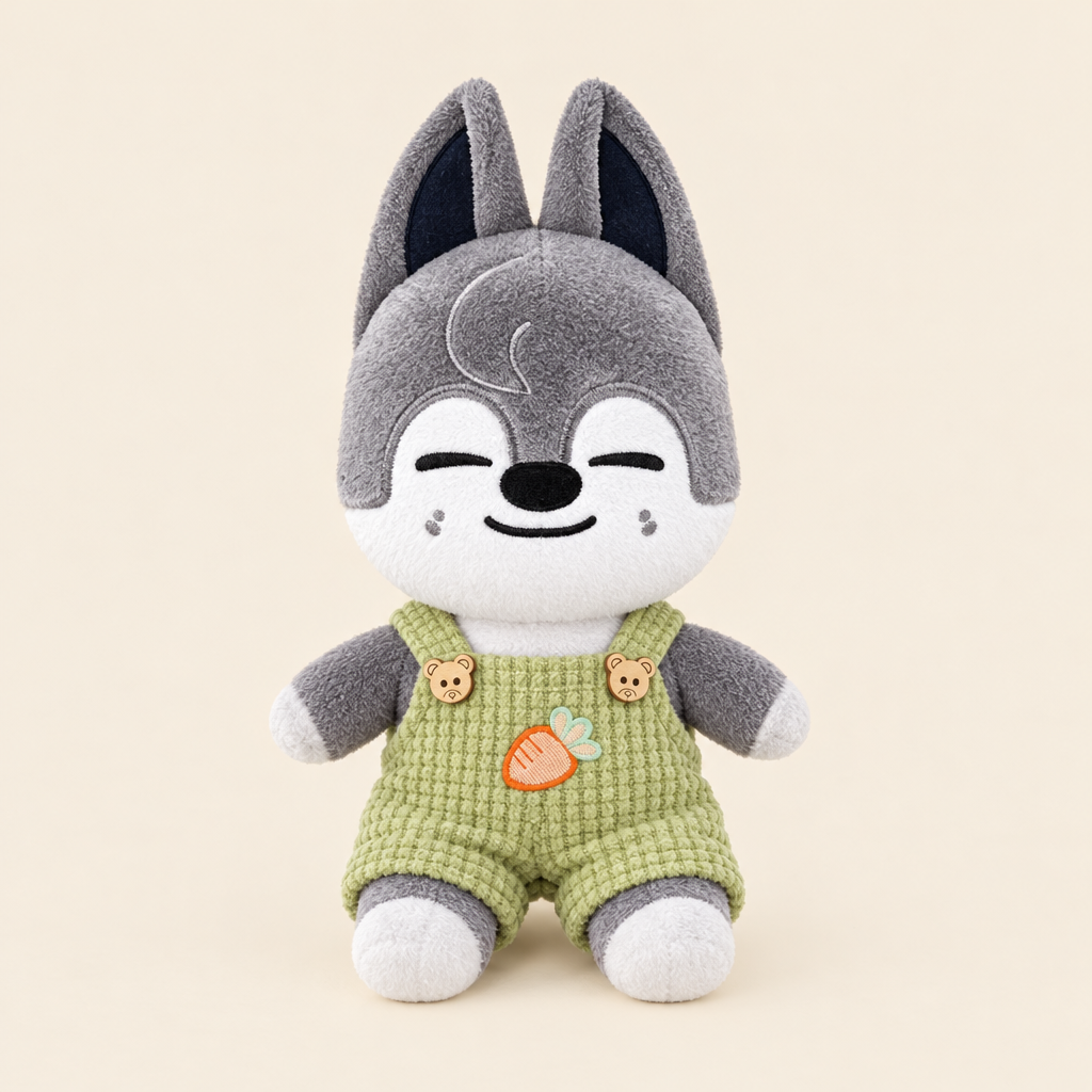 10cm Plush Dressing - Cute Overalls - Green