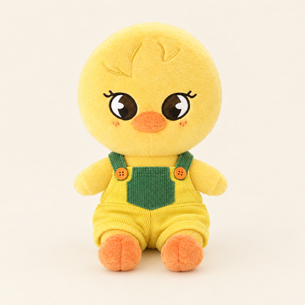 Denim Overalls Jumpsuit – Yellow – for 10cm Plush