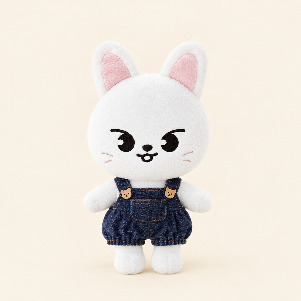 Denim Overalls Jumpsuit – Navy – for 10cm Plush