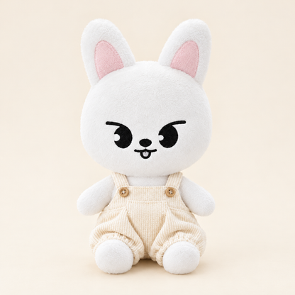 10cm Plush Dressing - Denim Overalls Jumpsuit - Cream