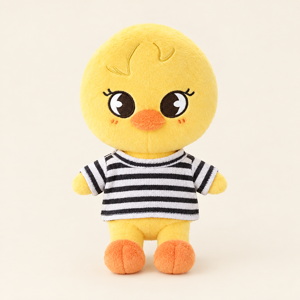 10cm Plush Dressing - Striped T-Shirt - Black