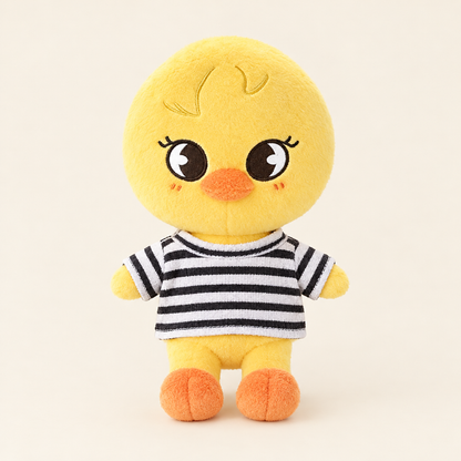 10cm Plush Dressing - Striped T-Shirt - Black