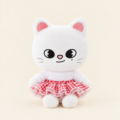 Tulle Skirt – Red Gingham – for 10cm Plush