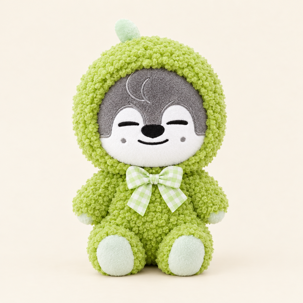 Holiday Romper – Green Hood – for 10cm Plush