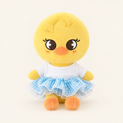 10cm Plush Dressing - Tulle Skirt - Blue Gingham